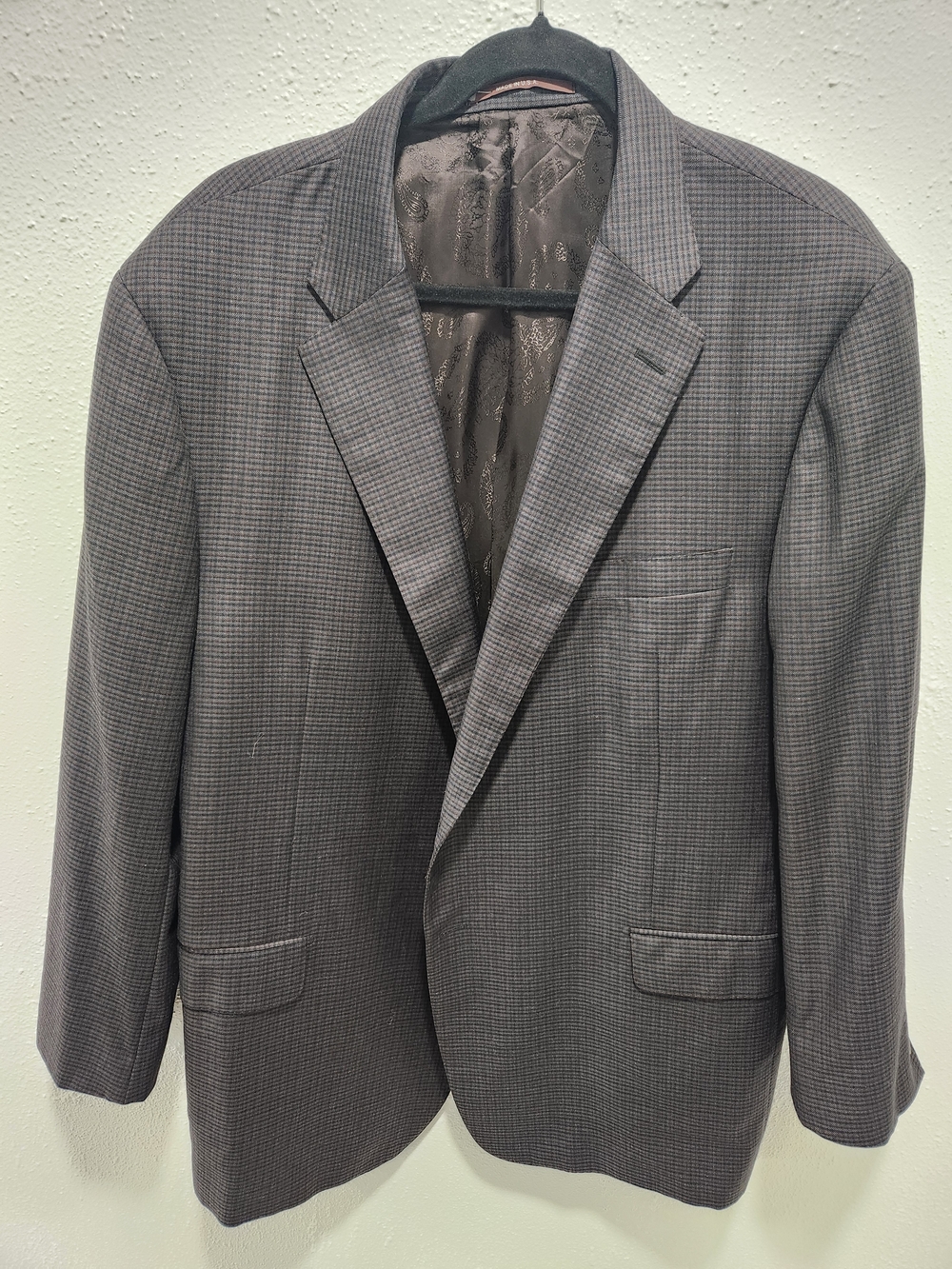 Hickey Freeman for Nordstrom Blazer Sport Coat Gray Pattern Made in USA 50R